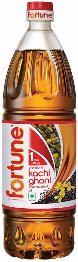 Fortune Kachi Ghani Mustard Oil 1L | Pure Mustard Oil | Strong Aroma & Traditional Taste | Premium Quality