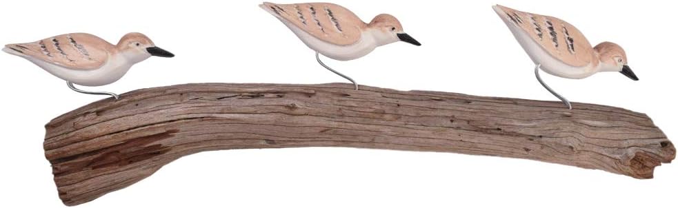 American Made Sandpiper Birds on Driftwood Wall Sculpture, 20"