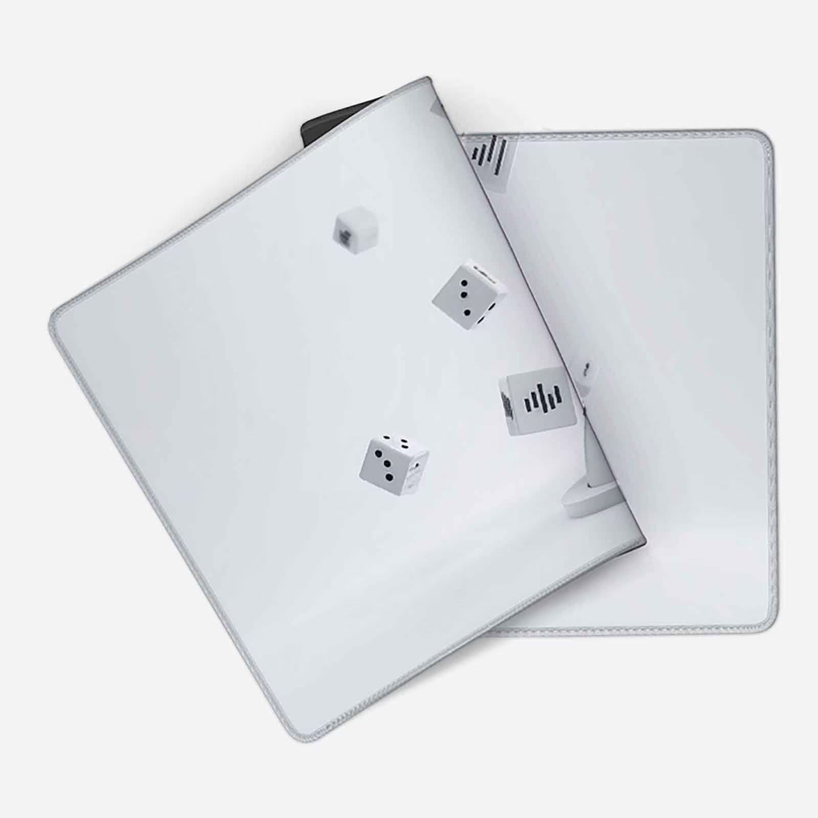 Biała prosta podkładka pod mysz XXL 1200 x 600 mm podkładka pod mysz z przeszytymi krawędziami i antypoślizgową gumową podstawą podkładka pod mysz XXL do komputera, laptopa, akcesoria biurowe a2124