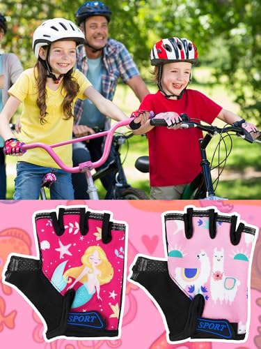 Image of Boao 3 Pairs Kids Half Finger Bike Gloves