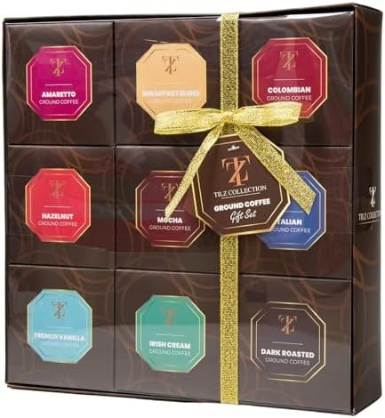 Coffee Gifts - Coffee Gift Set, 9 Flavoured Ground Coffee For Caf...