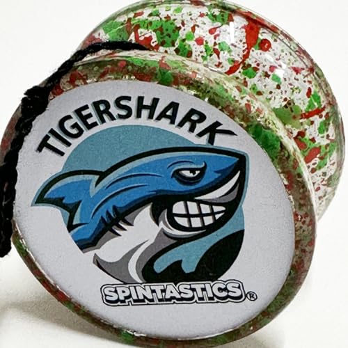 Special Edition Spintastics Tigershark, Ball-Bearing, Classic Yo-Yo Hand Painted (Christmas Special Edition (Red/Green/White))