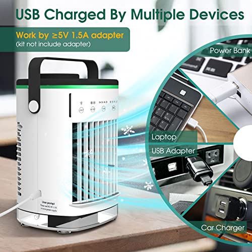 Ventilador portátil do refrigerador do ar condicionado - USB pessoal Mini Ac 4 velocidades com luz L