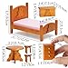 Odoria Dollhouse Bedroom Furniture Miniature : 1/12 Scale Single Bed with Bedding Cute Storage Chest Trunk - Mini Bedside Table and Chairs Wooden Nightstand 6Pcs