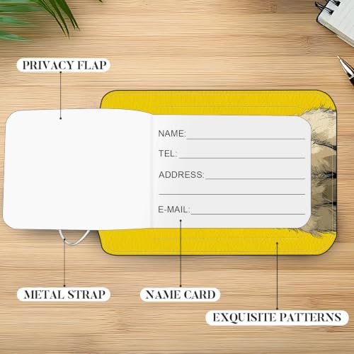 Image of Blue-Eyed Cat Luggage Tags 2 Pack, PU Leather Privacy Flap