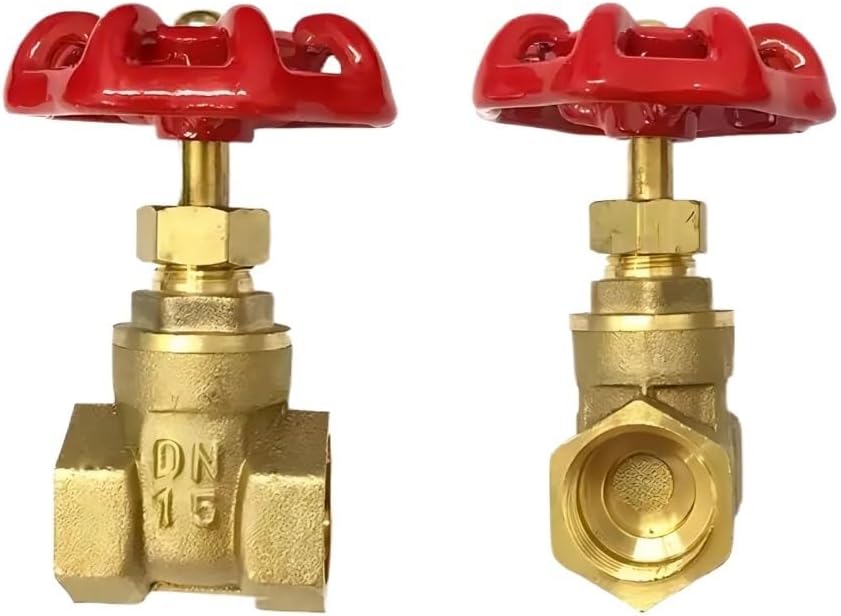 1-1/2inch Brass Manual Gate Valves Two Way Female Thread Gate Valve With Yellow Steel Handle wheel