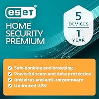 ESET HOME Security Premium 2026 | 5 Devices | 1 Year | Antivirus, Firewall, VPN, Safe Banking, Safe Browsing, Webcam Protection, Secure Data, ESET Folder Guard | Activation key by email