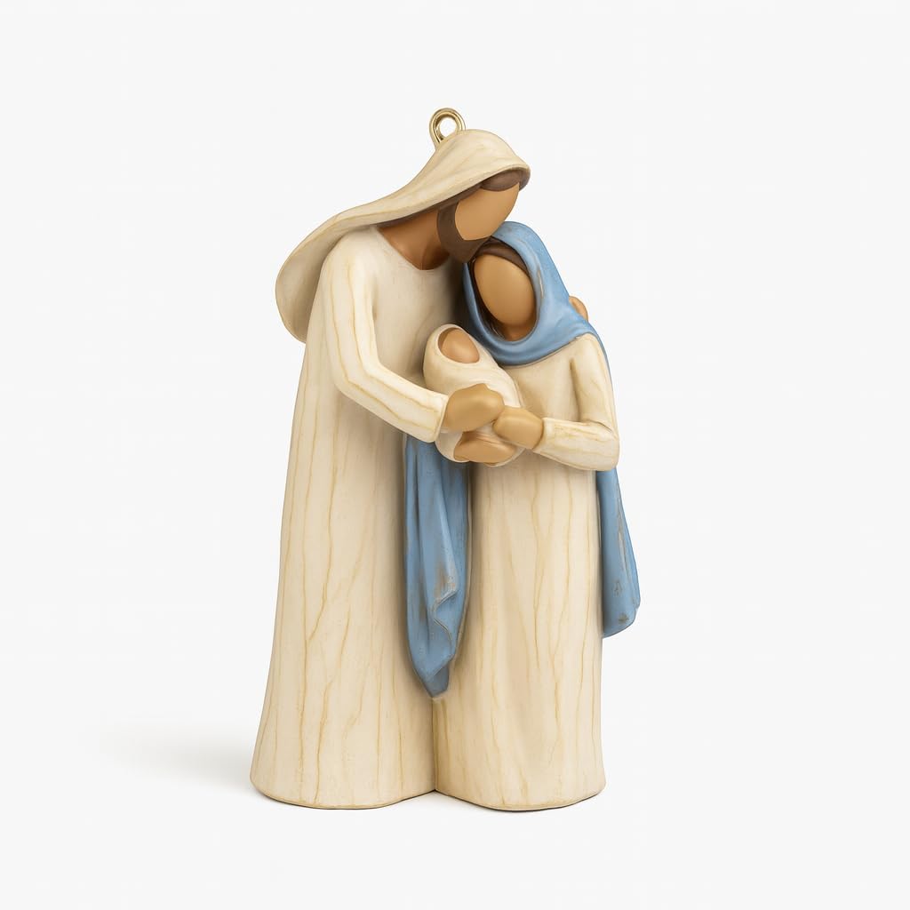 2-Pack Holy Family Nativity Hanging Ornament – Hand-Painted Resin Christmas Decoration, Religious Gift Keepsake for Xmas Tree, Wreath & Mantel – Mary, Joseph & Baby Jesus Figurine (Twin Holy Family) - Image 6