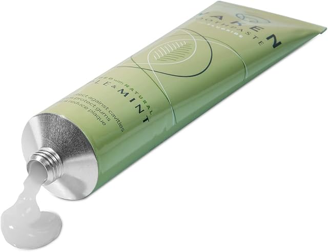 Waken, 75Ml, Apple & Mint Toothpaste, Fresh & Crisp Natural Flavour, Lightly Foaming, With Fluoride, No Artificial Colours, Sustainable Packaging, Recycled Aluminium Tube, Vegan Toothpaste