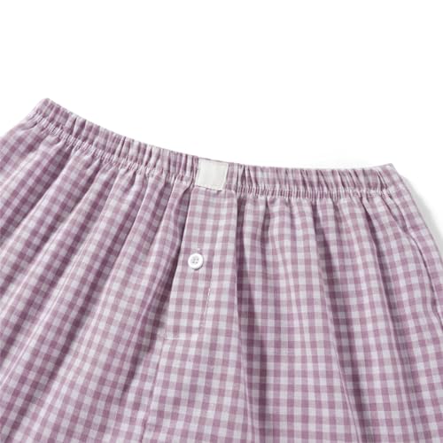 Image of Sumleno Womens Y2k Aesthetic Boxer Shorts Plaid Elastic Waist Lounge Pj Bottoms Summer Casual Gingham Pajamas Shorts