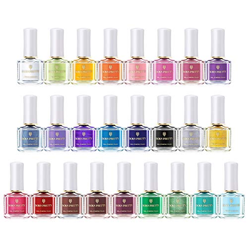 BORN PRETTY 6ml Nail Art Stamping Polish Colourful Manicuring Plate Printing Polish Varnish 25 Colors Set