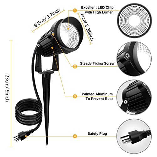 Doreio Christmas Rgbw Outdoor Spotlights 10W Color Changing Landscape Lights With Remote Control 120V Led Landscape Lighting Waterproof Spot Light With Plug For Tree Garden Path Decoration (2Pack) #TOP5