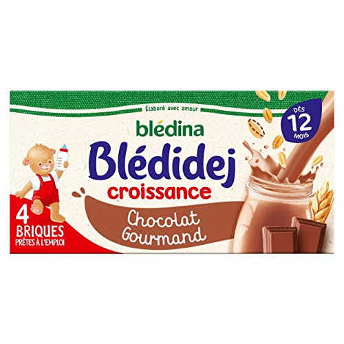 Blédina Blédidej 12 briques Croissance Céréales Lactées Chocolat Gourmand dès 12 mois (Pack de 3x4 briques)