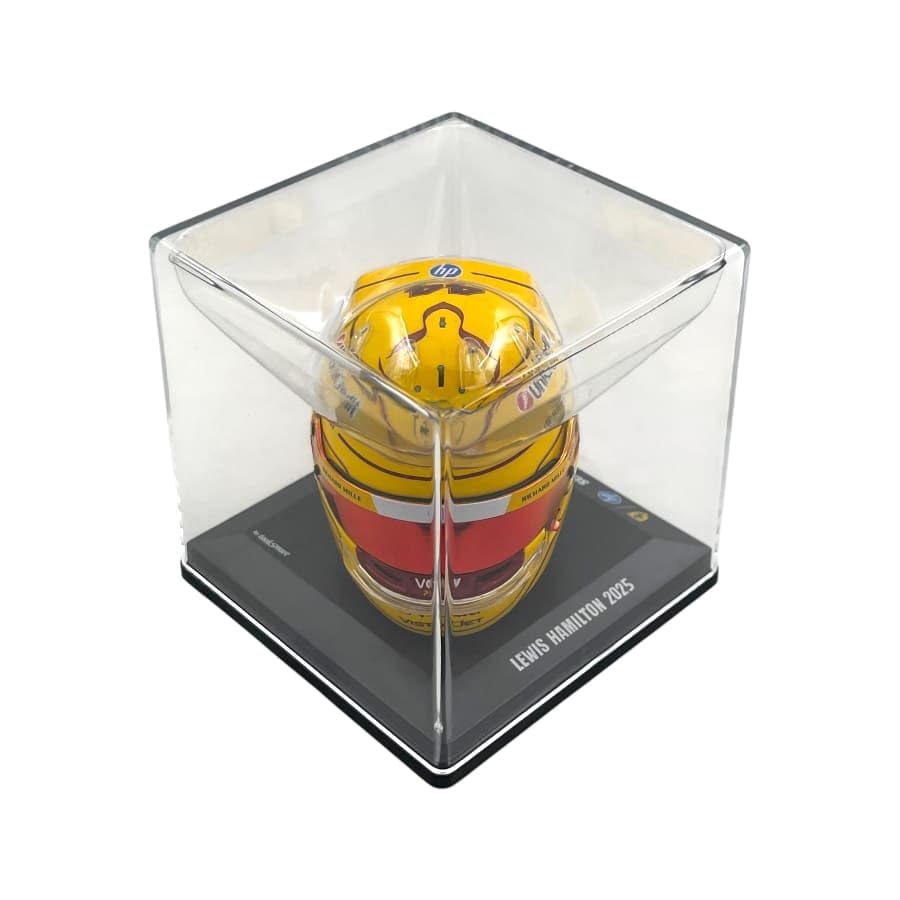 Spark Model Scuderia F1 Team Oficjalny LookSmart Lewis Hamilton 2025 Special Edition Fiorano Test Mini kask w skali 1/5, żółty