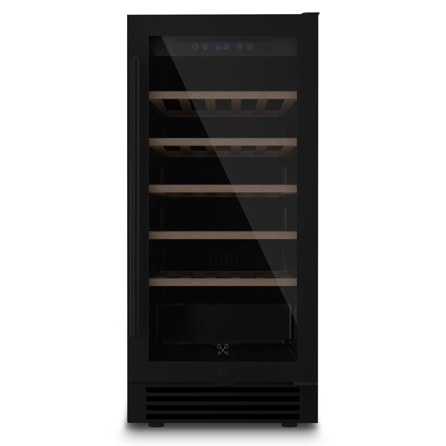 H.Koenig Les Petits Champs CAVCEB32 - Vinoteca independiente de 32 botellas, 82L de capacidad, diseño elegante, temperatura ajustable, sistema antivibración, cerradura con llave