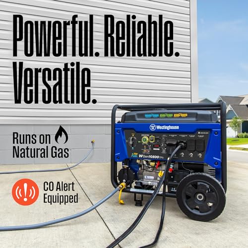 Westinghouse WGEN10500TFC Outdoor Power Equipment 13000 Peak Watt Tri-Fuel Home Backup Portable Generator thumb #2