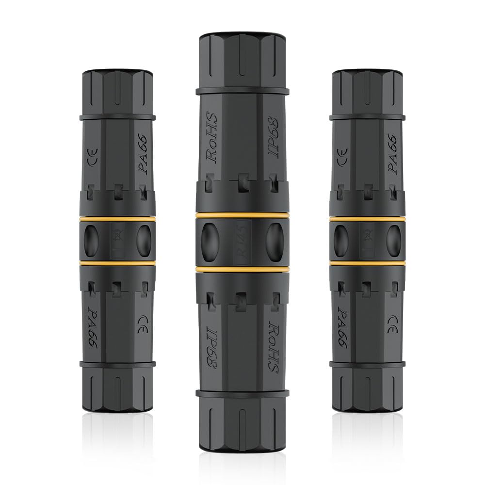 FGB 10Gbps RJ45 Kupplung Cat7 IP68 Wasserdicht Ethernet Kupplung Netzwerkkabel Verbinder, lan kabel Verbinder, Verlegekabel Adapter Netzwerkadapter Geschirmte Outdoor Anschlüsse Buchse (3 Stück)