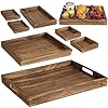   LotFancy-Wooden-Serving-Trays-7-Piece-Set-Rustic-Nesting-Food-Trays-with-Handles-Decorative-Charcuterie-Board-Platter-for-Ottoman-Desktop-Coffee-Table-Countertop-Centerpiece