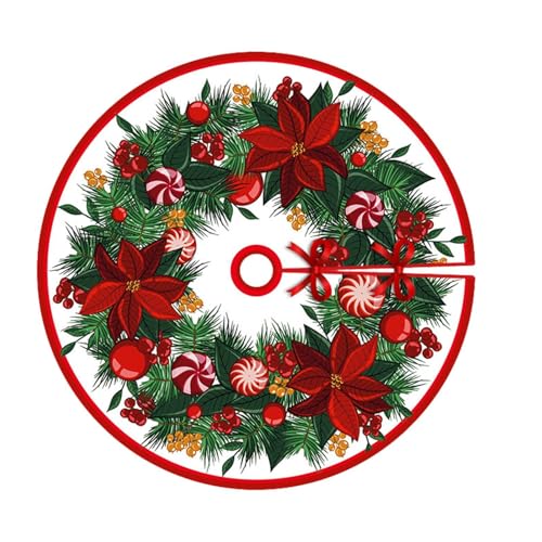 Alfombra de árbol de Navidad – Falda de árbol de poliéster suave para Navidad | Decoración de fondo del árbol Decoraciones navideñas rústicas vintage | Falda de árbol de Navidad Falda de árbol de
