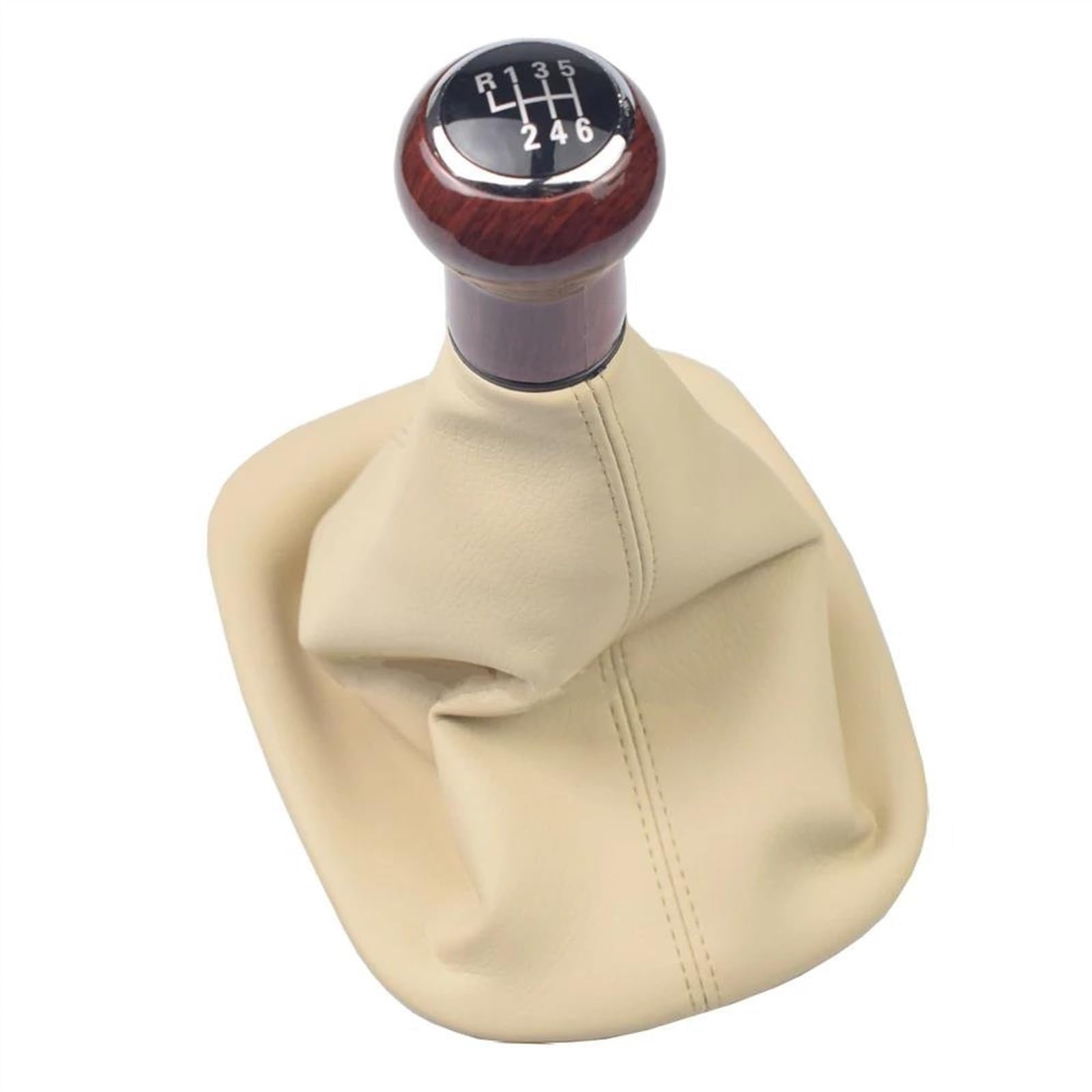 Ltqsiv 6 Speed Beige Manual 5/6 Speed Car Gear Shift Knob Gaiter Boot Case Collar Gear Shift Knob For Vw For Passat B5 B5.5 1997-2005(6 Speed Beige)