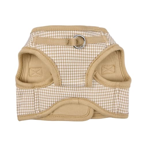 Puppia Amatus Dog Vest Harness B (Step-in) Fashionable Houndstooth Pattern Spring Summer Harness for Small and Medium Dogs, Beige, Small by Puppia - Image 2
