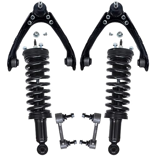 Image of Detroit Axle - 2WD Front End Suspension Kit for 2004-2012 Chevy Colorado GMC Canyon 2 Upper Control Arms w /Ball Joints 2 Ready Struts w /Coil Spring Assembly 2 Sway Bar Links Replacement Struts Shocks