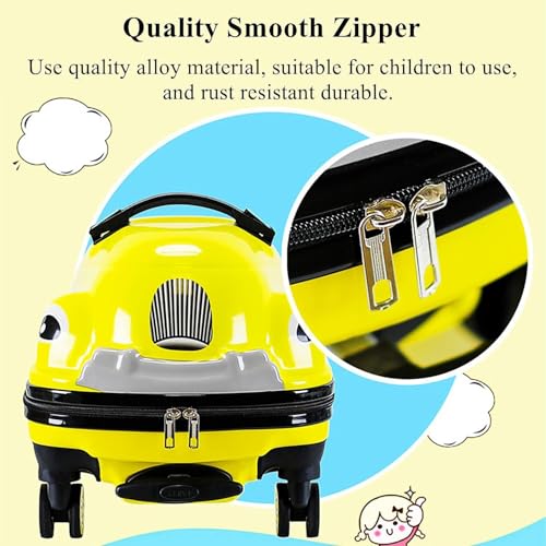 Ride-On Suitcase for Kids, 20" Kid Luggage w/Spinner Wheels, Trolley Case Sit on Rolling Carry on Luggage for Girls Boys Travel(Red)4