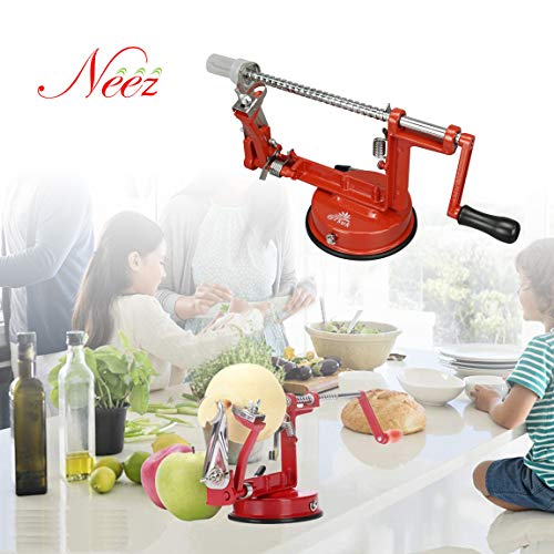 Neez Appelschiller - 3 in 1 Multifunctioneel Apple, Groente, Aardappel en Fruitschiller - Roestvrij Staal Schaaf, Corer en Dunschiller Machine met Handslinger - Image 6