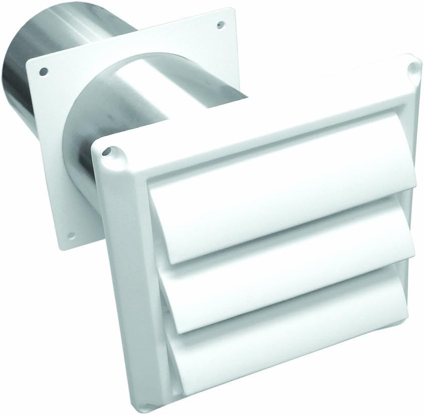 Lambro 290W 3 in. White Plastic Louvered Vent with Tail Pipe - Pack of 12