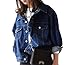 Chaquetas De Mujeres Vaqueras Azul Marino Boyfriend Otoño Fiesta Corto Abrigos De...