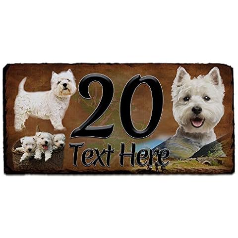 Personalised Westie Slate Name Plaque Cover