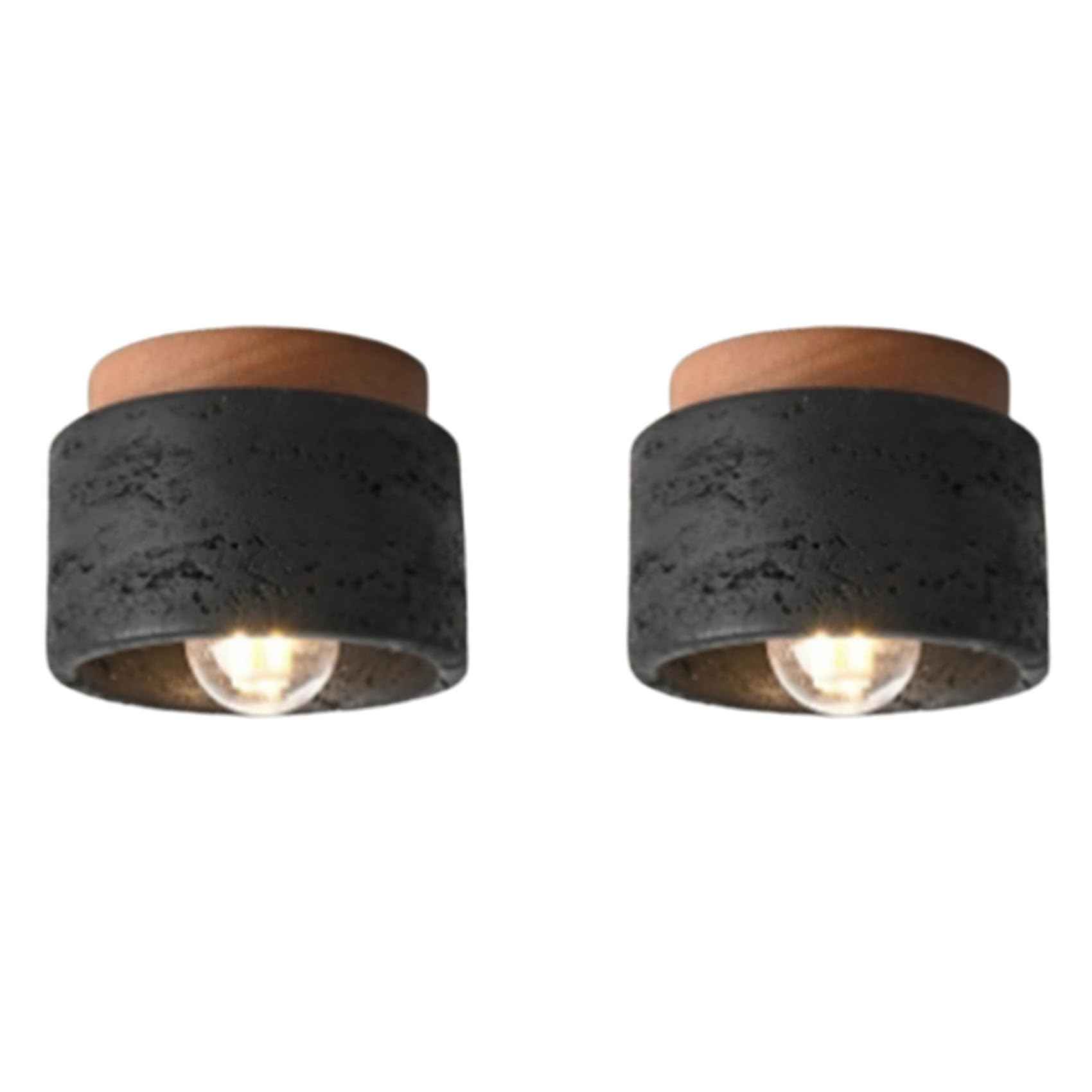 Vjsujehgy 2X Japanese Style Wabi-Sabi Ceiling Light E27 Three Color Dimming for Kitchen Hallway Living Room Study Hall Tea Room A