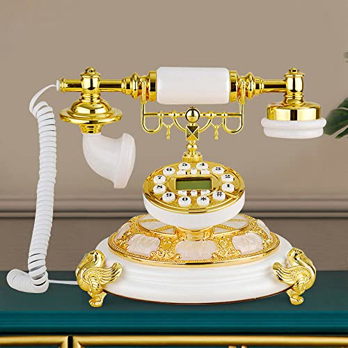 Teléfono antiguo con cable estilo vintage europeo miniatura 6