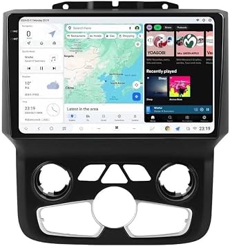 MekedeTech DUDUAUTO DUDU6 Android 13 Car Stereo for Dodge Ram Radio Upgrade 1500 2500 3500 2013-2019 Automatic AC 9.5 inch Carplay Touch Screen Car Head Unit Replacement,8G RAM 128GROM