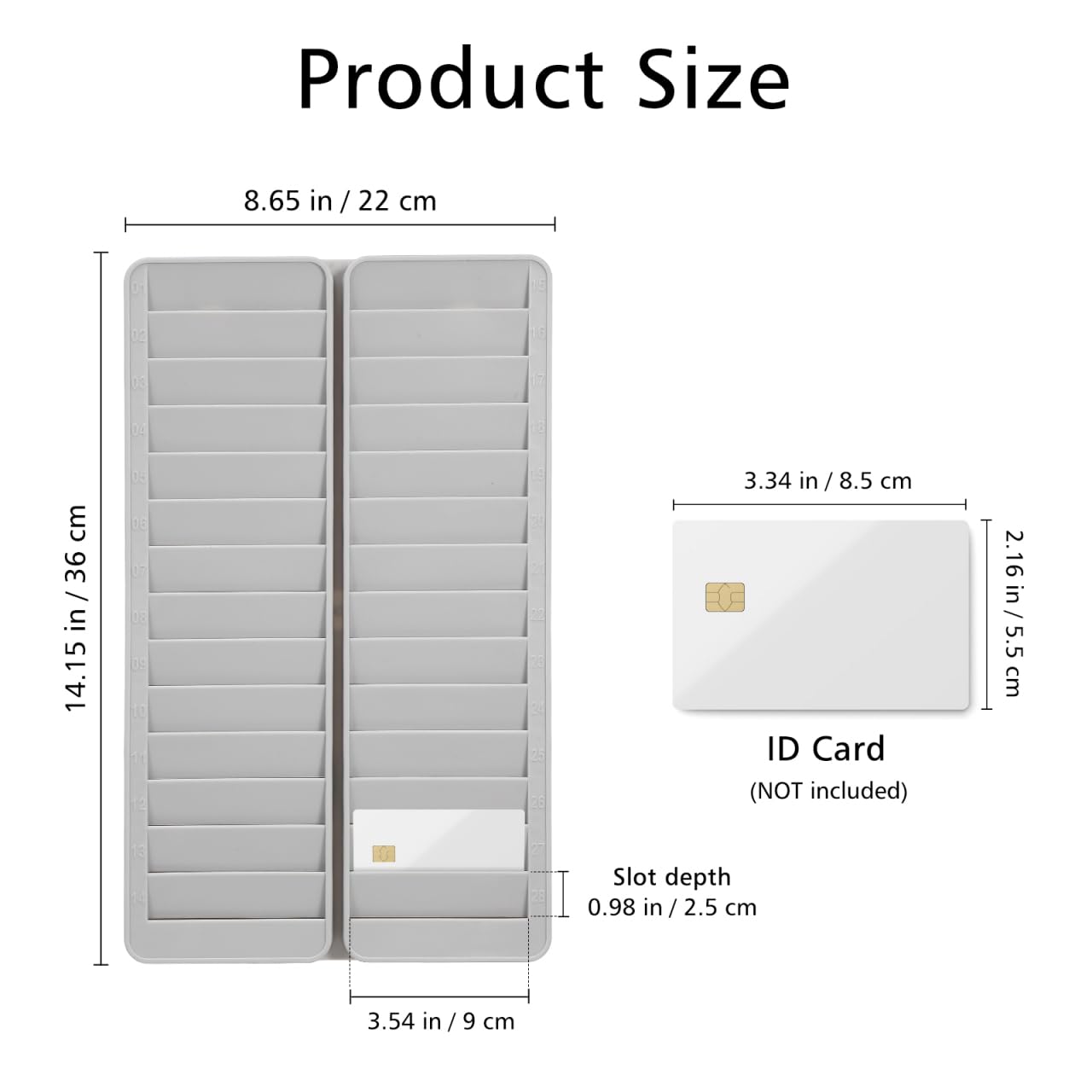 Operitacx Porta Tessere da Parete 28 Slot in PP Supporto per Badge Ufficio 14.2x8.7x0.6 Pollici