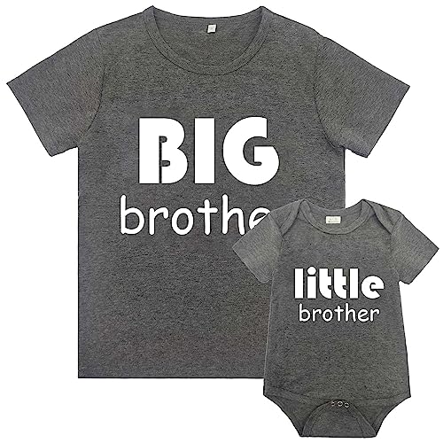 Image of Wosixima Big Brother Little Brother Shirts Bodysuits Baby Boys Matching Outfits Sibling Gifts Toddler Infant Set