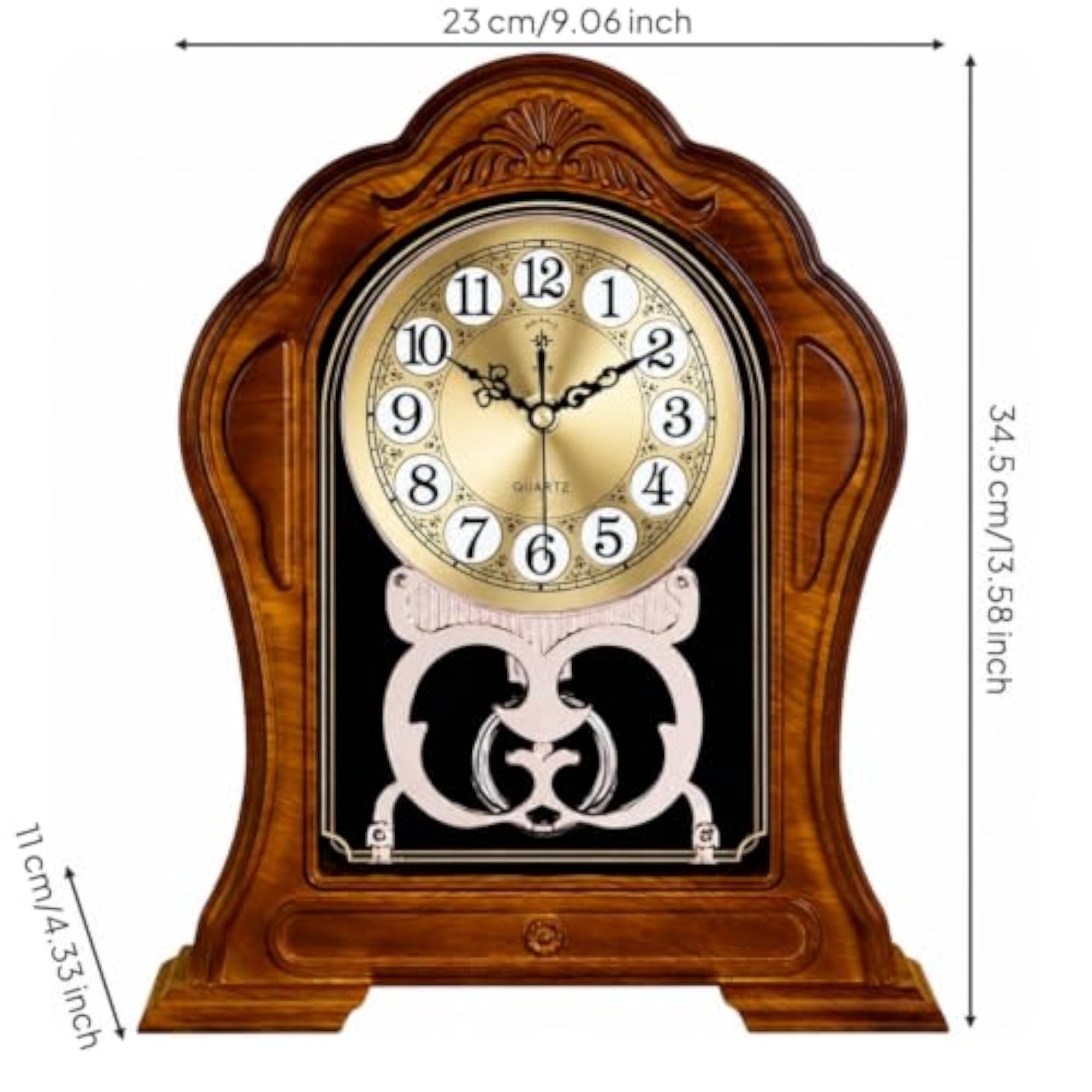 Ornate European-Style Analog Mantel Clock