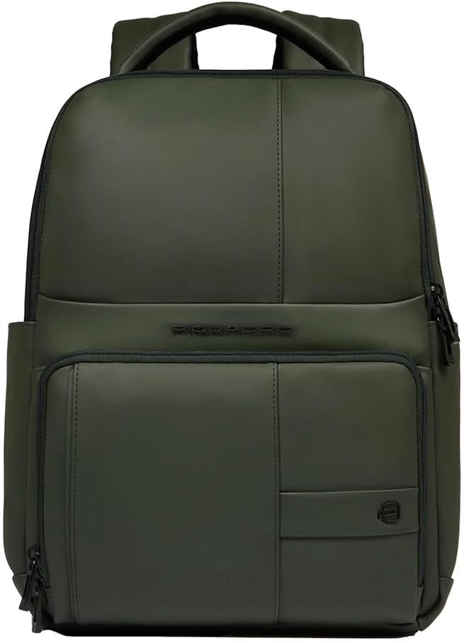 Piquadro – Men's 14" Laptop Backpack in Water-Resistant Fabric – Black – Business and Travel