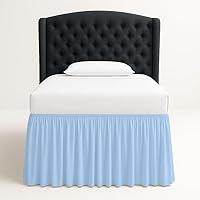 Vista 26 de Falda de cama Cottingon Twin de 12 pulgadas de caída con esquinas divididas, 100% microfibra suave y elegante, volante antipolvo con plataforma