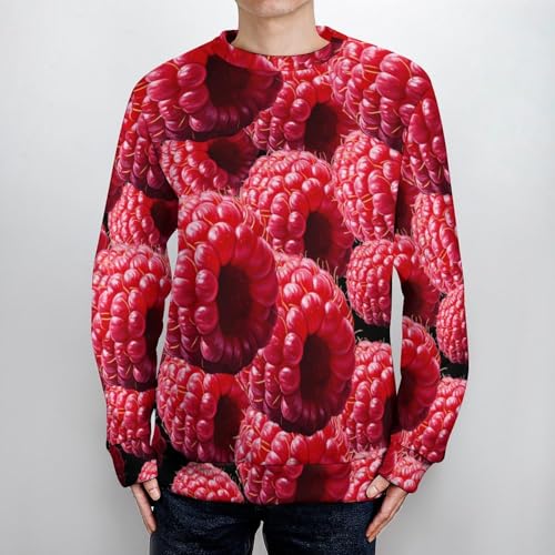 Raspberry Men's Crew Neck Sweater Knit Pullover Women Casual Long Sleeve Crewneck Loose Fit Top4