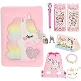 IFINTECHNO Unicorn Diary for Girls with Lock and Keys,Kids Journal School Travel Notebook Gift Set f