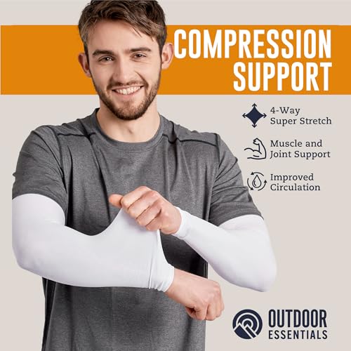 Image of UV Sun Protection Arm Sleeves - UPF 50 Cooling Compression Sleeves for Men & Women - Arm Cover /Protector for Basketball, Voleyball, Golf, Baseball, Football, Running, Cycling & Other Outdoor Sports