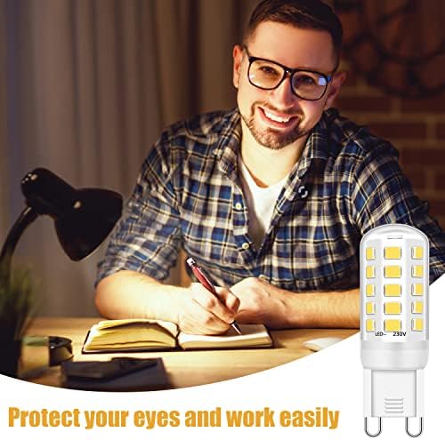 Ugvmn G9 LED Bulb 5W Equivalent to 28W 33W 40W Halogen Bulbs, G9 Led Bulb Natural White 4000K, G9 Socket Led Lamp, No Flicker, Non Dimmable, 420LM, AC 220-240V,5 Pack