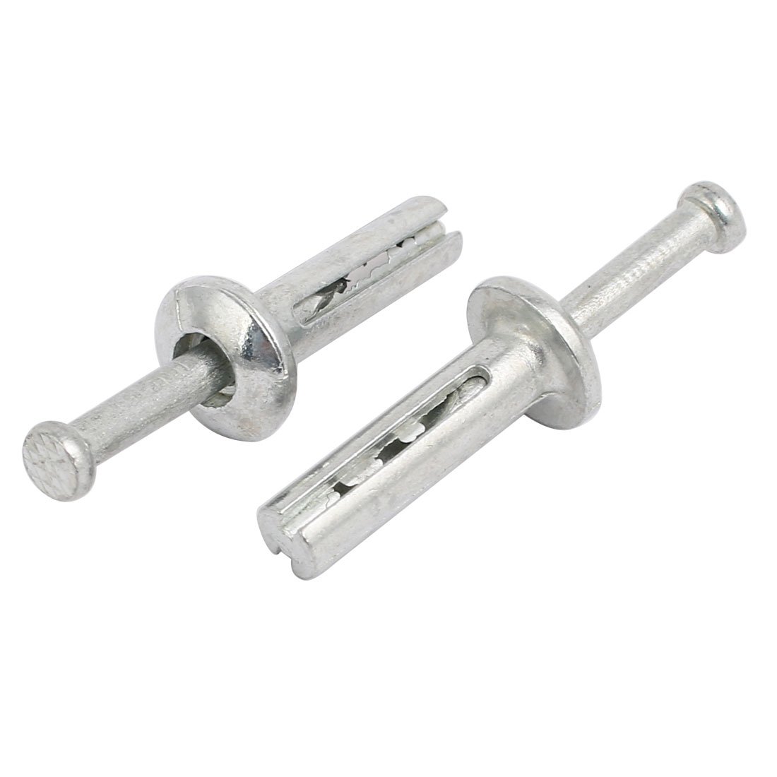 Aexit 1/4-inch Punch fastener Dia 1-inch Depth Zinc Alloy Drive Anchor Silver Tone 50pcs Model:40as403qo308