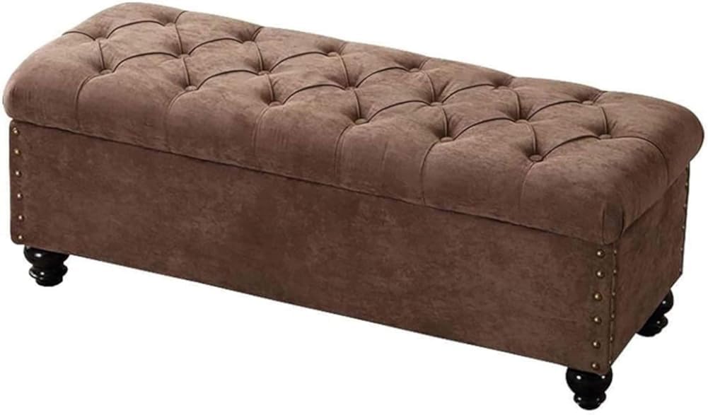 Tabouret long de chambre avec coffre de rangement intégré 60x45 cm