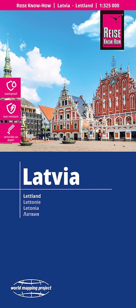 Latvia (1:325.000): reiß- und wasserfest (world mapping project)