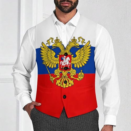 CCCP Russian Flag USSR Soviet Novelty Men's Suit Vest Funny Formal Dress Vests Business Waistcoat2