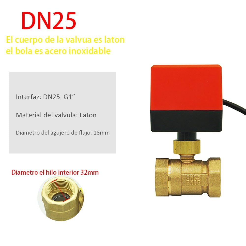 DN15 DN20 DN25 DN32 DN40 DN50 Valvola Motorizzata AC220V AC24V DC12V 2 vie ottone valvola sfera motore del Attuatore (AC220V DN25)
