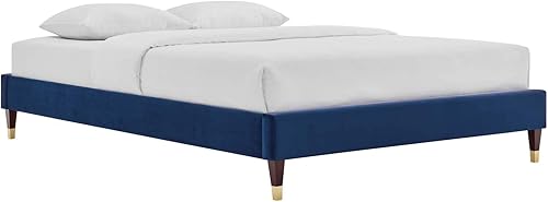 Miniatura 37 de Modway MOD-6271-WHI Harlow - Marco de cama con plataforma de terciopelo de alto rendimiento, color blanco Blanco,Carbón vegetal,Rosa (Dusty