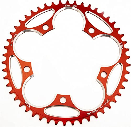 YBEKI 130BCD Narrow-Wide Chainring, red, 44T